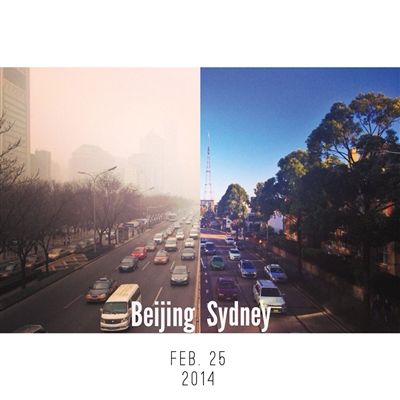 作品名称：北京雾霾和悉尼蓝天，双重生活今天开始