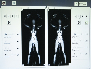美国运输安全管理局新安检设备扫描人体后呈现的电脑影像