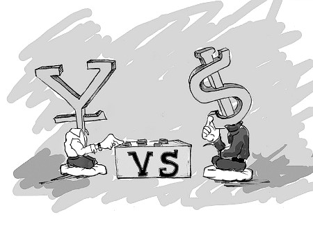 手绘人民币卡通