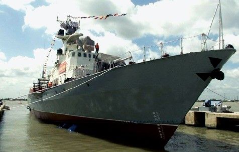 越南制造的导弹快艇6月24日上午在胡志明市成功下水。湖黎摄