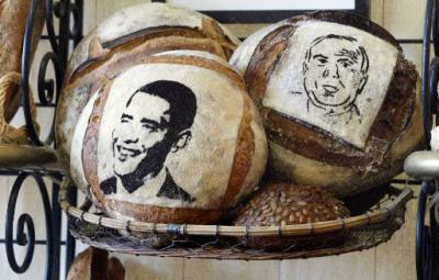美国加州面包房烘烤奥麦画像面包(组图)