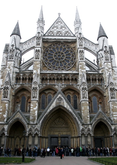 英国伦敦拍摄的威斯敏斯特教堂外景.新华社 高塔姆 摄