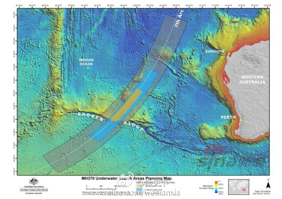 澳大利亚公布mh370新搜索区(图)