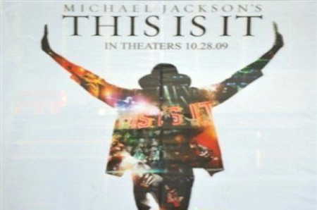 In this film publicity image released by Sony Pictures, the movie poster for Michael Jackson's 'This is It,' film, is shown(Agencies)