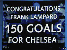 The scoreboard at Chelsea