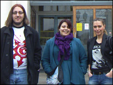 Phillip, Daya and Eva at Goldsmiths, University of London