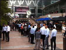 outside Canary Wharf shopping centre