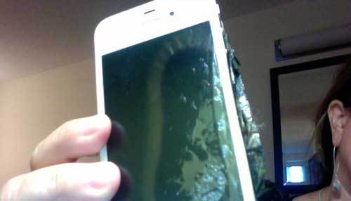 Pictures of the alleged iPhone 4 combustion. (Note that images are flipped horizontally.(Source: Mashable)