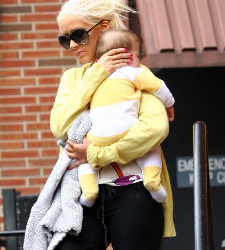 Christina Aguilera and her son, Max. 