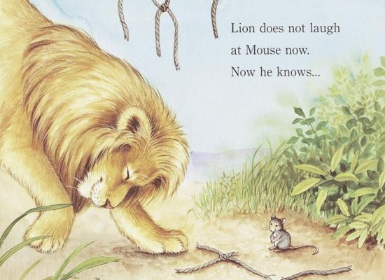 双语伊索寓言故事:狮和鼠(图)