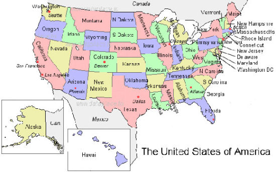 休闲小知识:美国各个州的州名来源