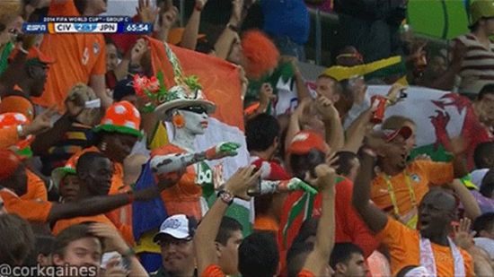 This Ivory Coast supporter had the most bizarre reaction to a goal. λصߵ֧߶ԽķӦΪŹˡ