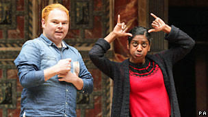 Stephen Collins and Nadia Nadarajah of Deafinitely Theatre