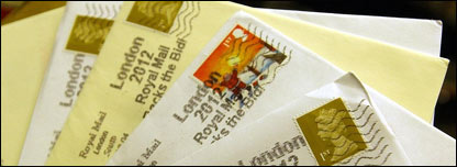 Some letters with British stamps and postmarks on