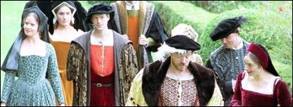 Actors in a BBC TV drama about Henry VIII