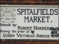 Street sign at Spitalfields Market