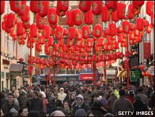 red lanterns in London