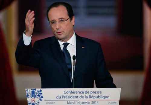 French President Francois Hollande refused to answer questions about reports of an affair. (Ian Langsdon / European Pressphoto Agency / January 14, 2014)