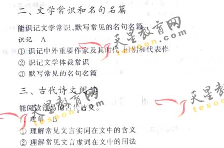 2008普通高等学校招生全国统考大纲(语文)