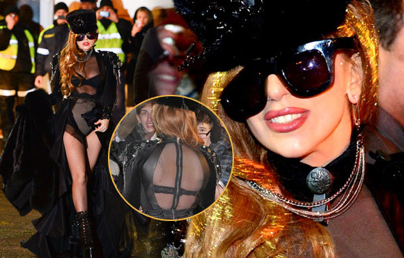 Lady Gaga��ɫƤ�ݱ�������װ����Ī˹�ơ�Gaga�����Ϻ�ɹ�οձ�ɴ������ʮ���ԸС�