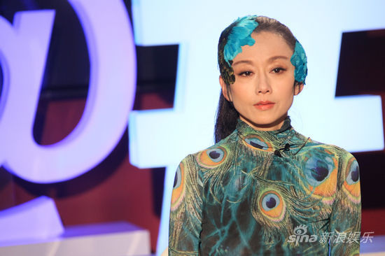 图文:杨丽萍与王迪做客-杨丽萍孔雀服饰