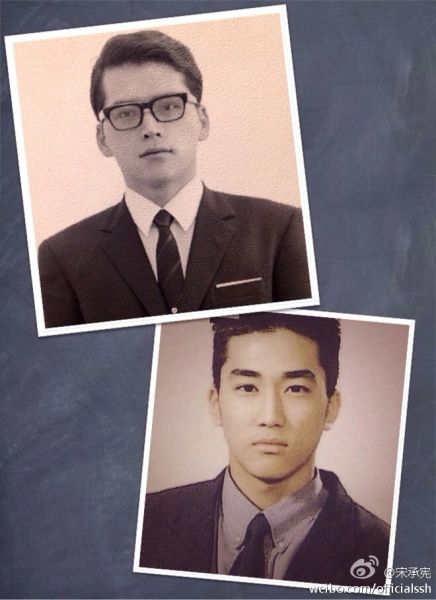 宋承宪微博晒父亲和自己的照片