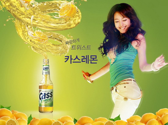 组图：韩艺瑟代言柠檬啤酒广告中大秀玲珑曲线