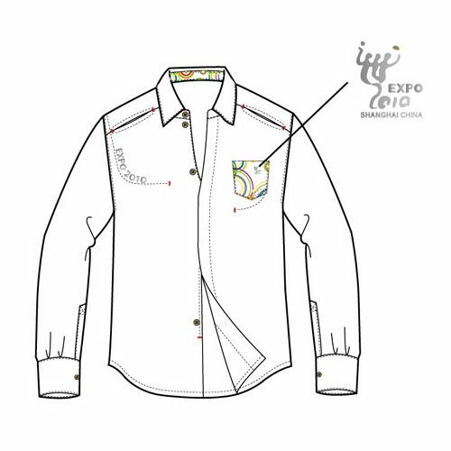 上海世博会特许商品:波纹绣男式衬衫_特许商品