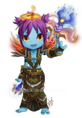 身背橙杖的巨魔术士