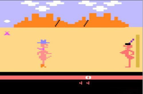 《卡斯特的复仇》(Custer's Revenge)，1982年发布的一款基于Atari 2600的低劣游戏，因为题材的恶俗而被选为历史上最差的电子游戏之一。