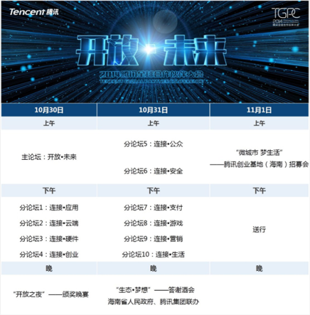 2014腾讯全球合作伙伴大会议程