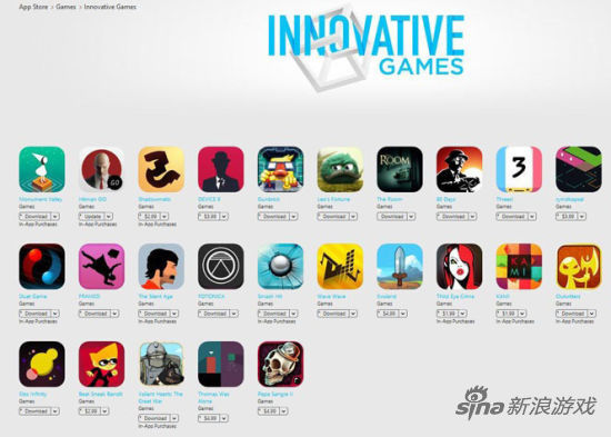美国App Store推出"创新游戏专区"