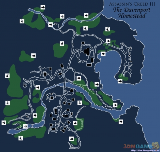刺客信条3全地图 教你找到刺客信条3中的全部任务和动物