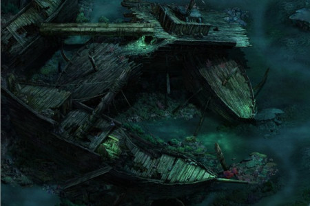 海底深处安静的失落沉船
