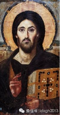 6世纪的蜡画，《全能的主耶稣》，埃及西奈半岛圣凯瑟琳修道院出土。