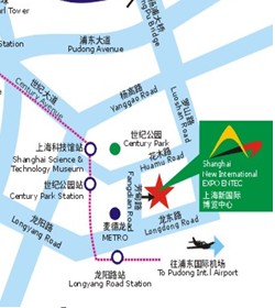 上海新国际博览中心地址(浦东新区龙阳路2345号)地铁2号线浦东龙阳路站下车后乘展会免费班车直达;大桥五线、大桥六线、方川线、983路即可达到