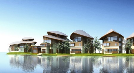 图为欧亚板块东南亚风格别墅效果图