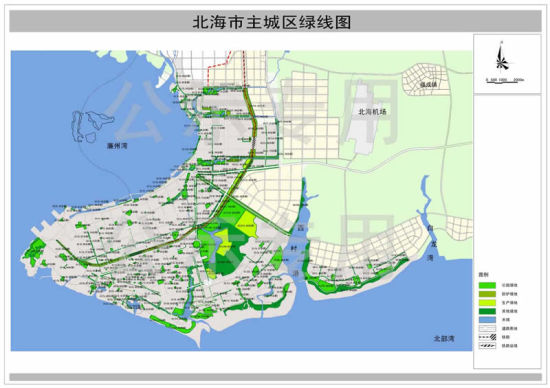 北海市城市绿线公示 期间市民可通过书面等形