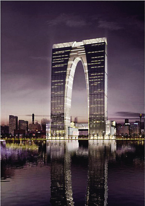 “东方之门”效果图 “东方之门”效果图