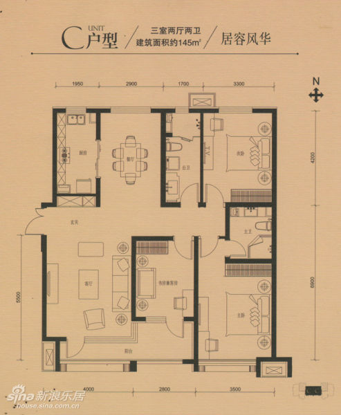 恒嘉拉德芳斯精装房户型图85㎡131㎡145㎡