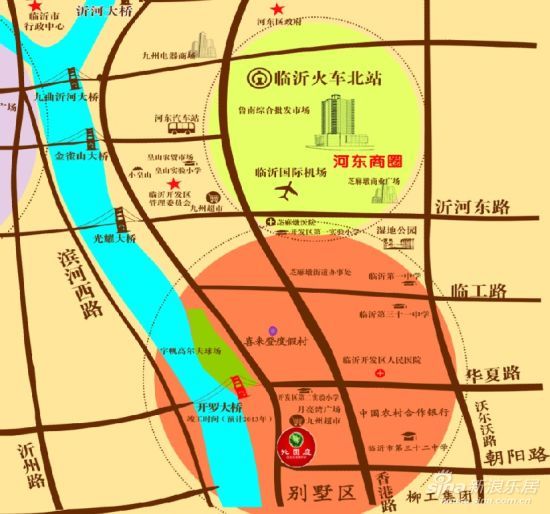 尊居临沂市国家级经济技术开发区的核心区域