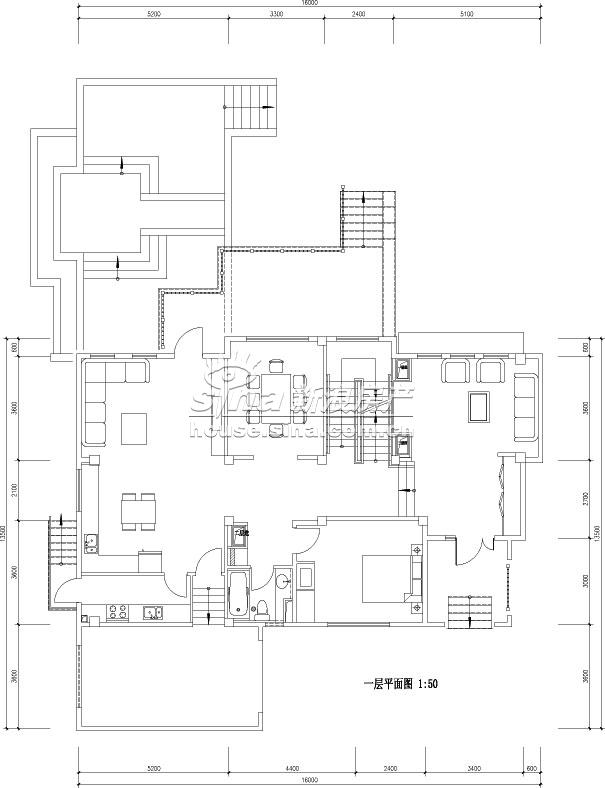 cbd国际高尔夫球场别墅 户型展示 a3-a一层户型