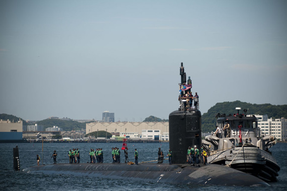 資料圖：美國海軍SSN-776核攻擊潛艇抵達日本橫須賀