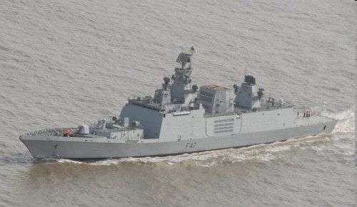 资料图称印度海军什瓦里克级护卫舰。