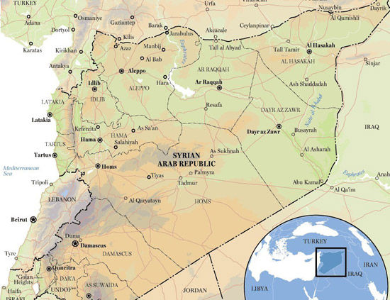 叙利亚地图    训练营演练城市巷战    "自由军"随时准备