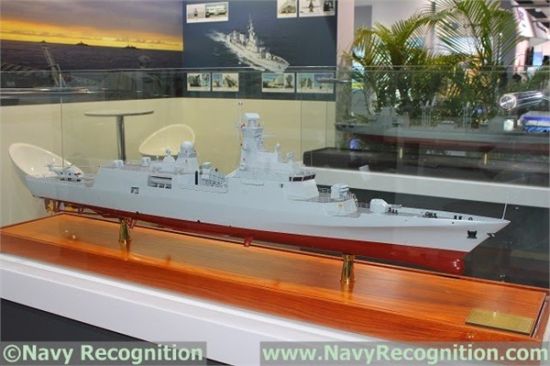 资料图：中船重工展示的C28A轻型护卫舰模型