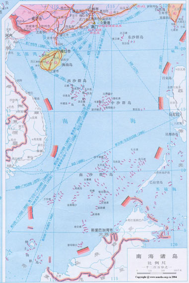 图文：中国南海地区地图
