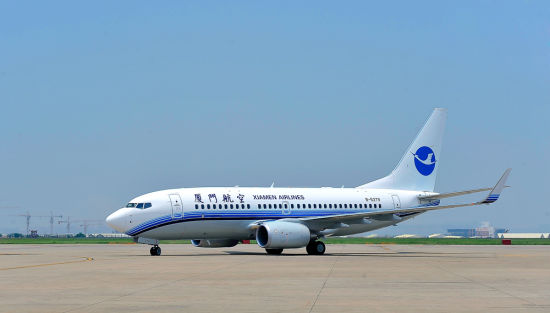 厦航2011年从美国波音公司引进的第十架b737-700型新飞机抵达厦门