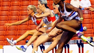 Women running a race
