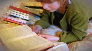 A child reading a book 